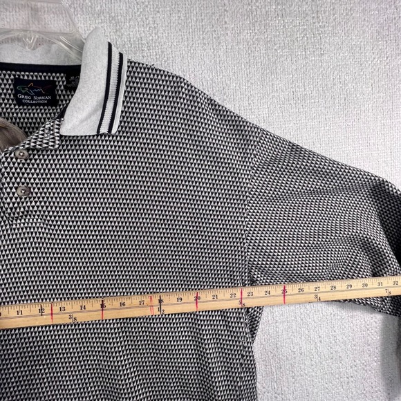 Greg Norman Collection Mens Long Sleeve Polo Shirt Geometric Print XL Golf - Picture 8 of 16
